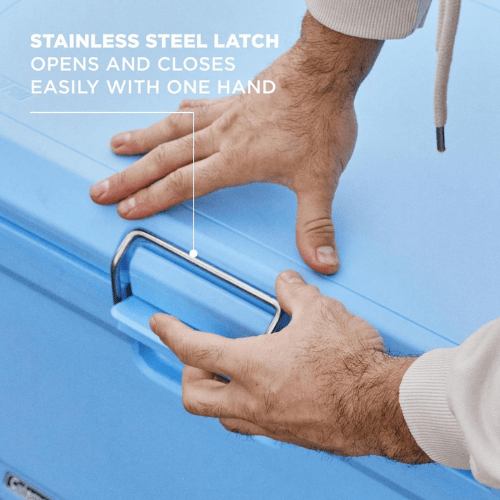 Heavy Duty Rolling Ice Chest Portable Hard Sided Cooler Telescopic Handle All Terrain Wheels