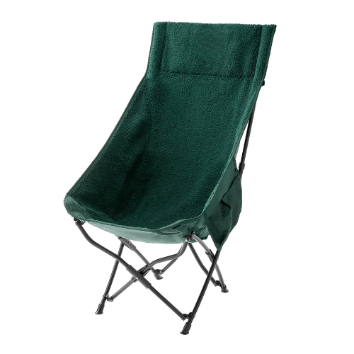 High Back Folding Camping Chair Plush Padded Seat Portable Outdoor Lounge Sturdy Frame
