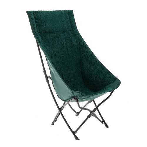 High Back Folding Camping Chair Plush Padded Seat Portable Outdoor Lounge Sturdy Frame