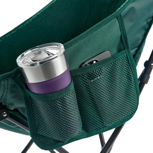 High Back Folding Camping Chair Plush Padded Seat Portable Outdoor Lounge Sturdy Frame