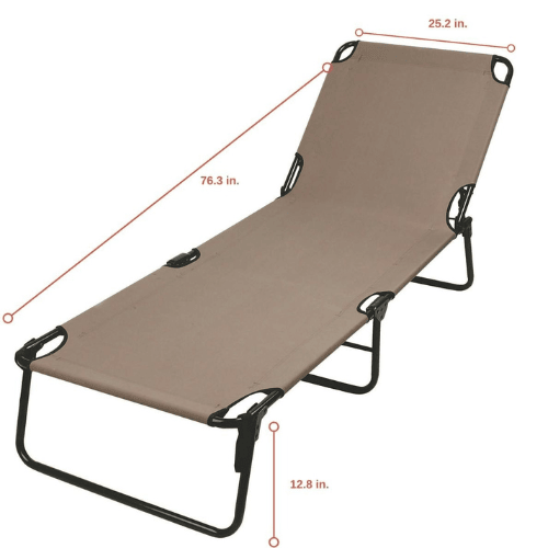 Adjustable Folding Outdoor Camping Cot Portable Reclining Sleeping Bed Sturdy Steel Frame Rugged Construction
