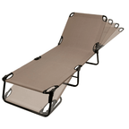 Adjustable Folding Outdoor Camping Cot Portable Reclining Sleeping Bed Sturdy Steel Frame Rugged Construction