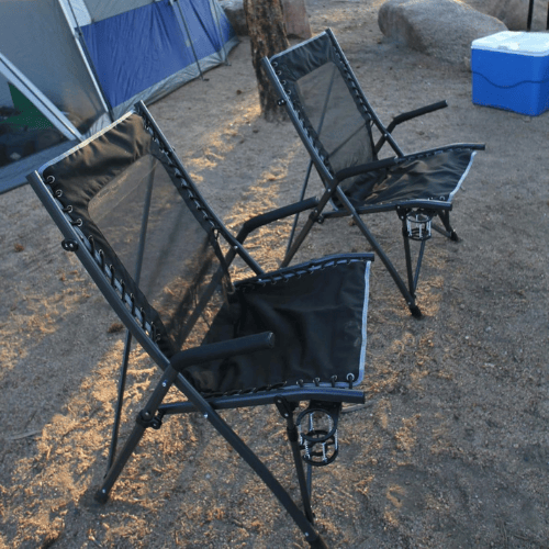 Premium Bungee Suspension High Back Folding Outdoor Seat Portable Breathable Reliable Support Frame