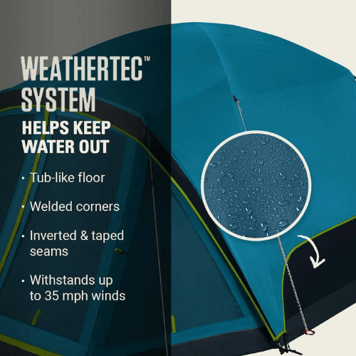 Wildvex Dark Room Technology Six Person Camping Tent Integrated Screen Room Family Outdoor Shelter