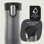 Wildvex Stainless Steel Vacuum Travel Mug Dual Color Options Autoseal Lock Leak Proof Flask