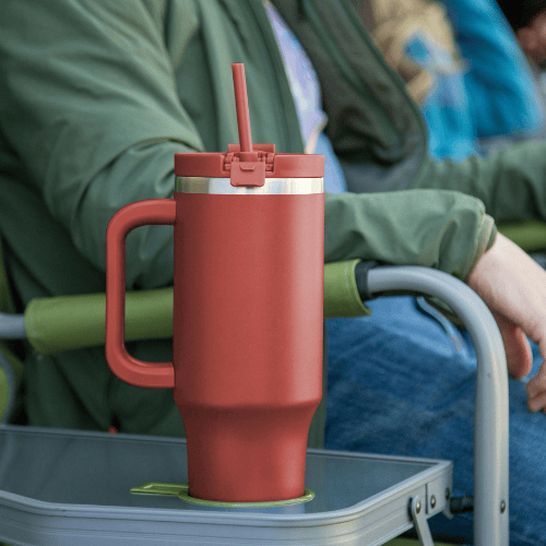 Wildvex Large Capacity Insulated Stainless Steel Tumbler Sturdy Handle Straw Multi Function Lid Cup